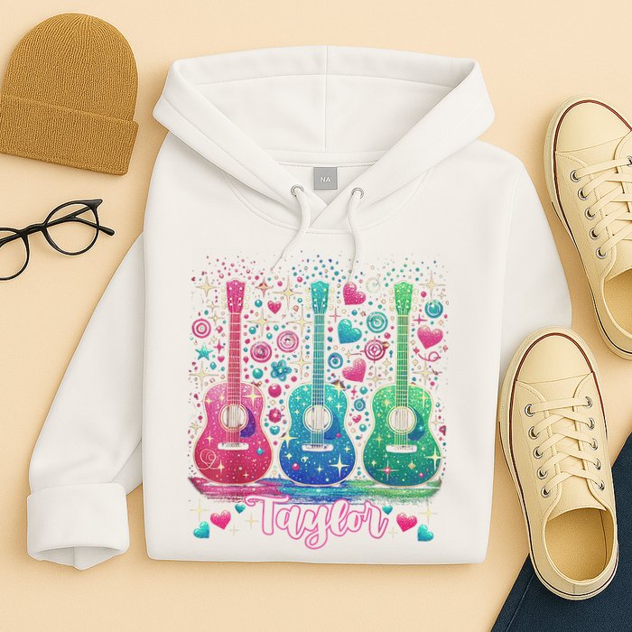 Girl Retro Taylor First Name Personalized Groovy 80'S P.i.n.k. Hoodie