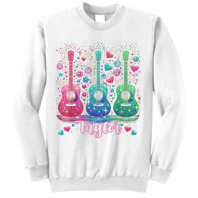Girl Retro Taylor First Name Personalized Groovy 80'S P.i.n.k. Sweatshirt