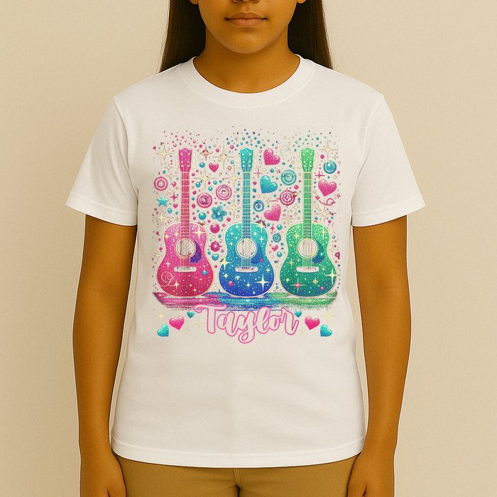 Girl Retro Taylor First Name Personalized Groovy 80'S P.i.n.k. T-Shirt