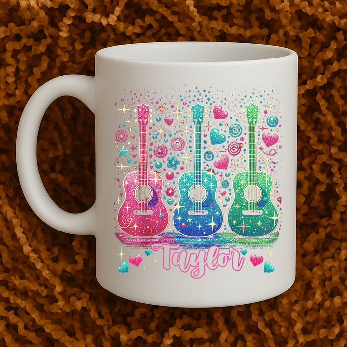 Girl Retro Taylor First Name Personalized Groovy 80'S P.i.n.k. Mug