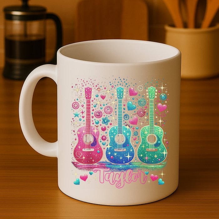 Girl Retro Taylor First Name Personalized Groovy 80'S P.i.n.k. Mug