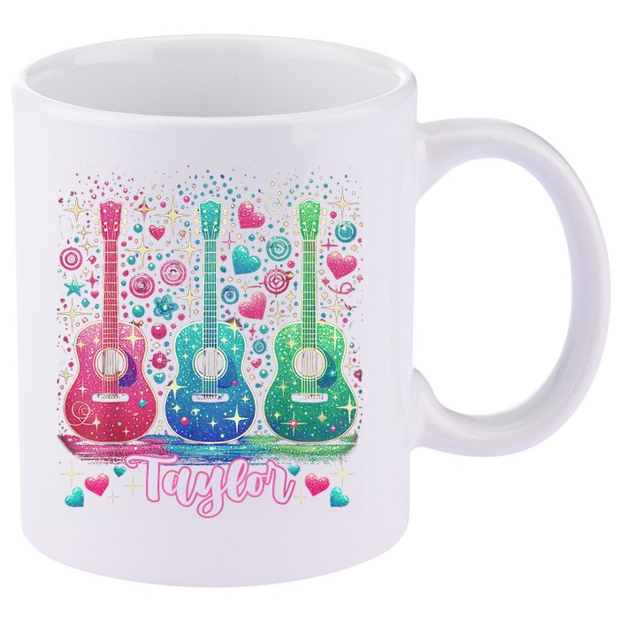 Girl Retro Taylor First Name Personalized Groovy 80'S P.i.n.k. 11oz C Handle Ceramic Mug