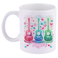 Girl Retro Taylor First Name Personalized Groovy 80'S P.i.n.k. 11oz C Handle Ceramic Mug