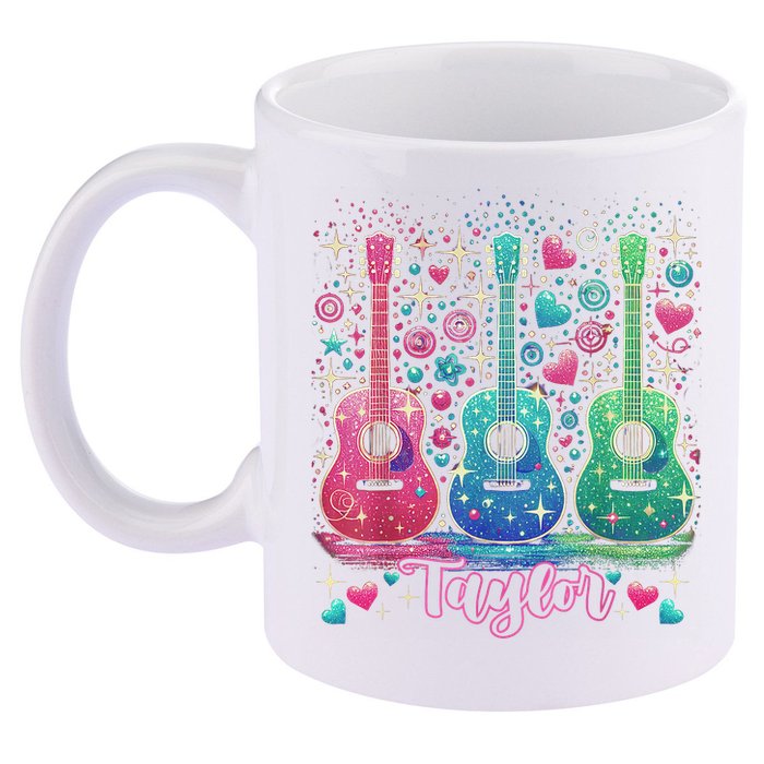 Girl Retro Taylor First Name Personalized Groovy 80'S P.i.n.k. 11oz C Handle Ceramic Mug