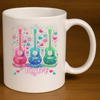 Girl Retro Taylor First Name Personalized Groovy 80'S P.i.n.k. 11oz C Handle Ceramic Mug