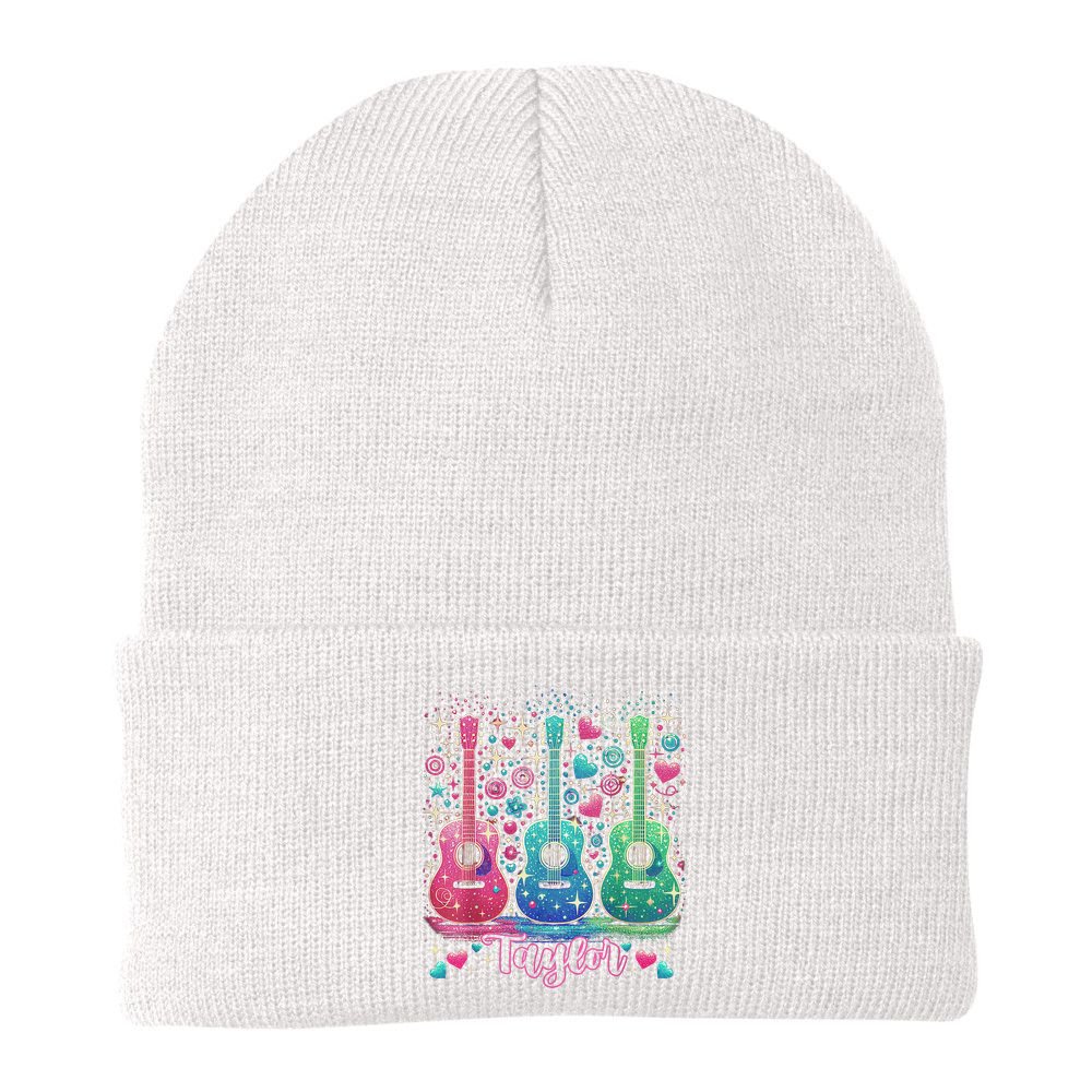 Girl Retro Taylor First Name Personalized Groovy 80'S P.i.n.k. Beanie