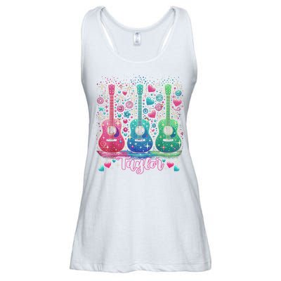 Girl Retro Taylor First Name Personalized Groovy 80'S P.i.n.k. Ladies Essential Flowy Tank