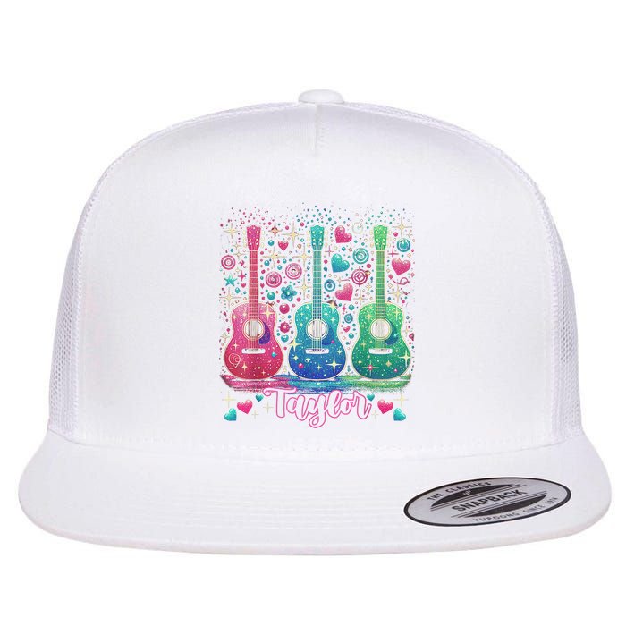 Girl Retro Taylor First Name Personalized Groovy 80'S P.i.n.k. Flatbill Hat