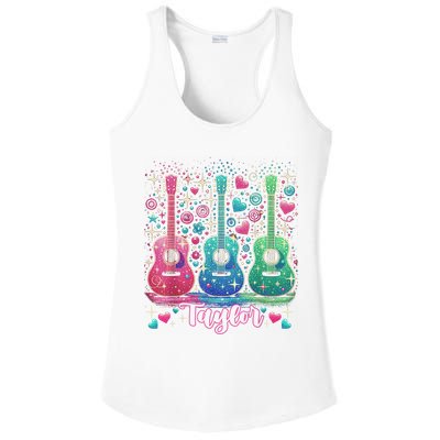 Girl Retro Taylor First Name Personalized Groovy 80'S P.i.n.k. Ladies PosiCharge Competitor Racerback Tank