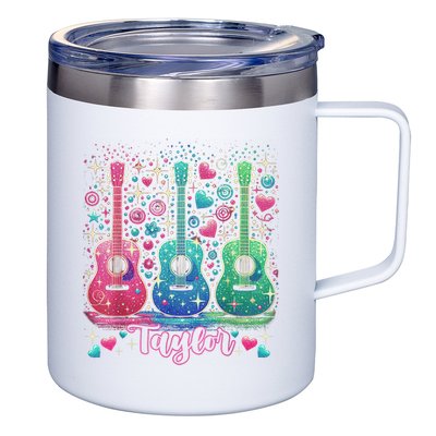 Girl Retro Taylor First Name Personalized Groovy 80'S P.i.n.k. 12oz Stainless Steel Coffee Mug