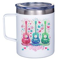 Girl Retro Taylor First Name Personalized Groovy 80'S P.i.n.k. 12oz Stainless Steel Coffee Mug