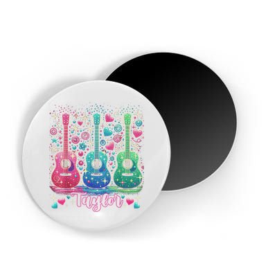 Girl Retro Taylor First Name Personalized Groovy 80'S P.i.n.k. Magnet
