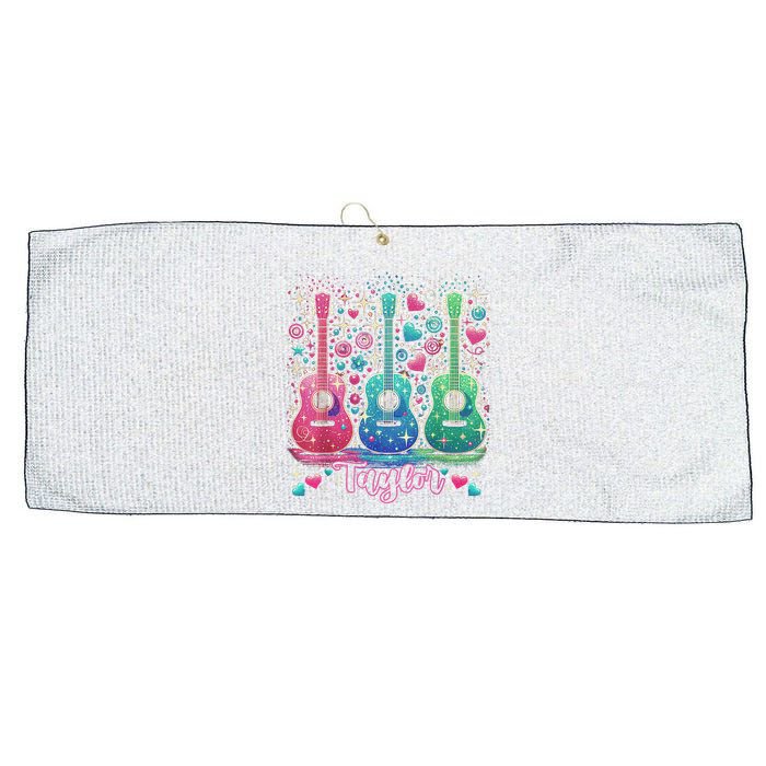 Girl Retro Taylor First Name Personalized Groovy 80'S P.i.n.k. Large Microfiber Waffle Golf Towel