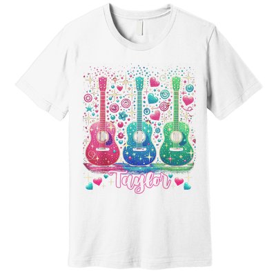 Girl Retro Taylor First Name Personalized Groovy 80'S P.i.n.k. Premium T-Shirt