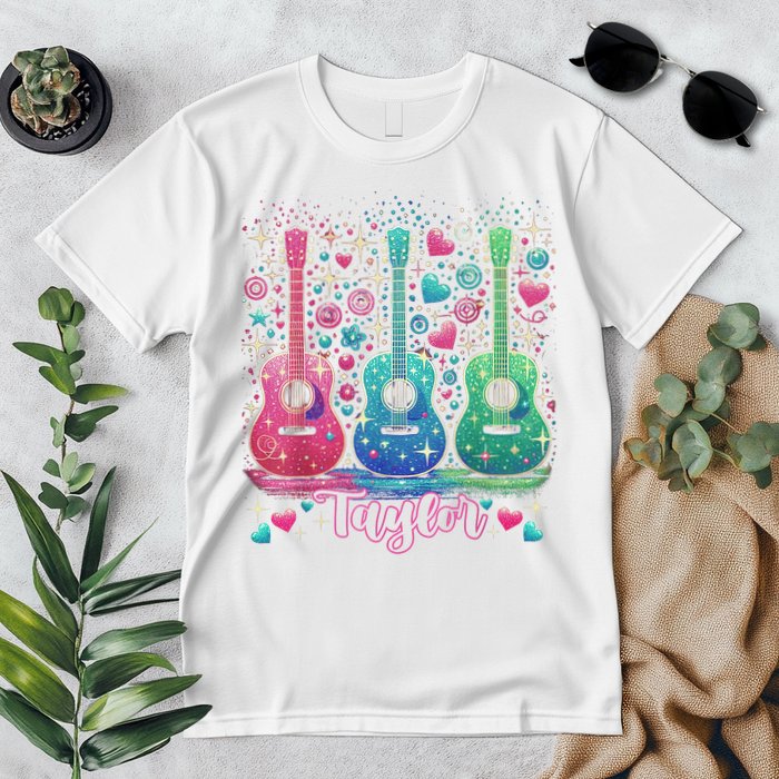 Girl Retro Taylor First Name Personalized Groovy 80'S P.i.n.k. Premium T-Shirt