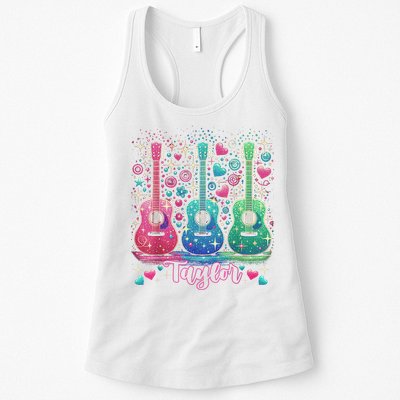 Girl Retro Taylor First Name Personalized Groovy 80'S P.i.n.k. Womens Tank Top