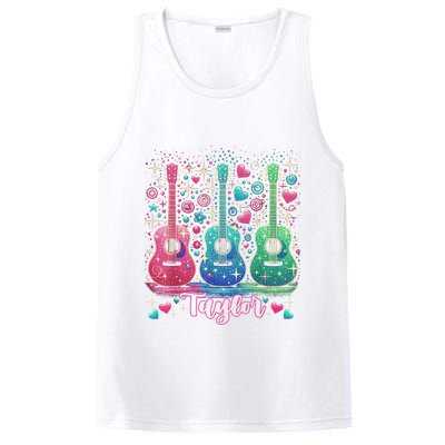 Girl Retro Taylor First Name Personalized Groovy 80'S P.i.n.k. PosiCharge Competitor Tank