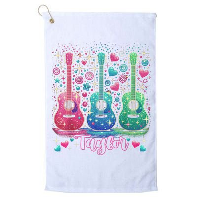 Girl Retro Taylor First Name Personalized Groovy 80'S P.i.n.k. Golf Towel