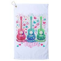 Girl Retro Taylor First Name Personalized Groovy 80'S P.i.n.k. Golf Towel