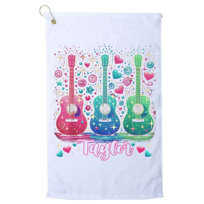 Girl Retro Taylor First Name Personalized Groovy 80'S P.i.n.k. Golf Towel