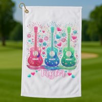 Girl Retro Taylor First Name Personalized Groovy 80'S P.i.n.k. Golf Towel