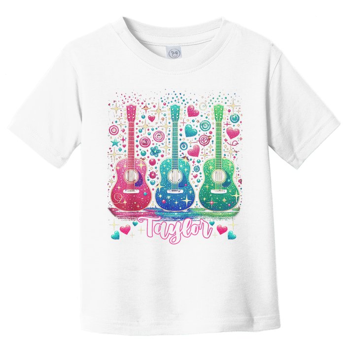 Girl Retro Taylor First Name Personalized Groovy 80'S P.i.n.k. Toddler T-Shirt