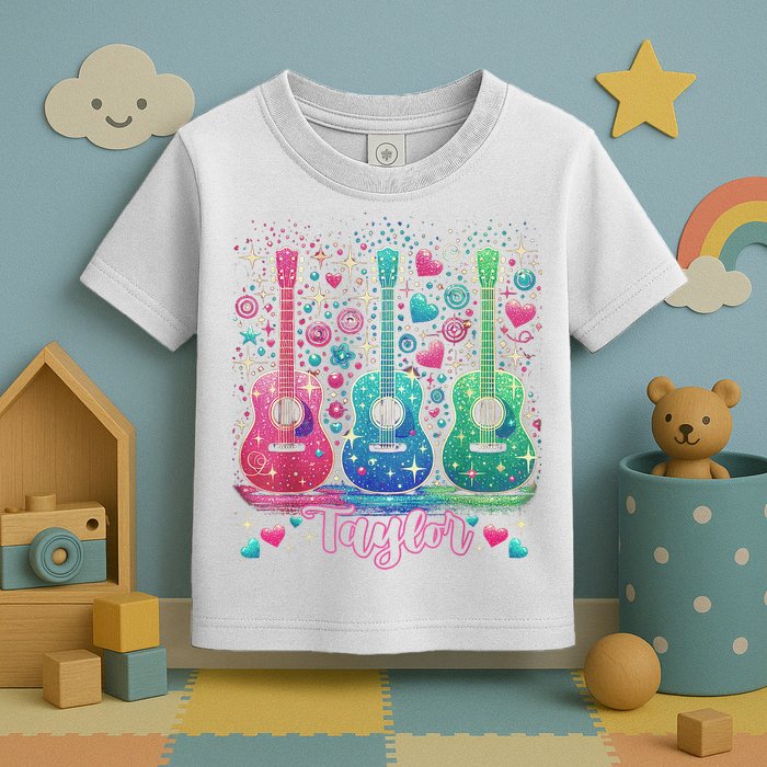 Girl Retro Taylor First Name Personalized Groovy 80'S P.i.n.k. Toddler T-Shirt