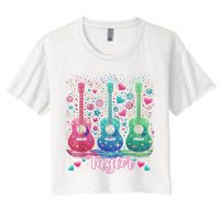 Girl Retro Taylor First Name Personalized Groovy 80'S P.i.n.k. Crop Top
