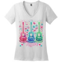 Girl Retro Taylor First Name Personalized Groovy 80'S P.i.n.k. Women's V-Neck T-Shirt