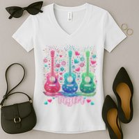 Girl Retro Taylor First Name Personalized Groovy 80'S P.i.n.k. Women's V-Neck T-Shirt