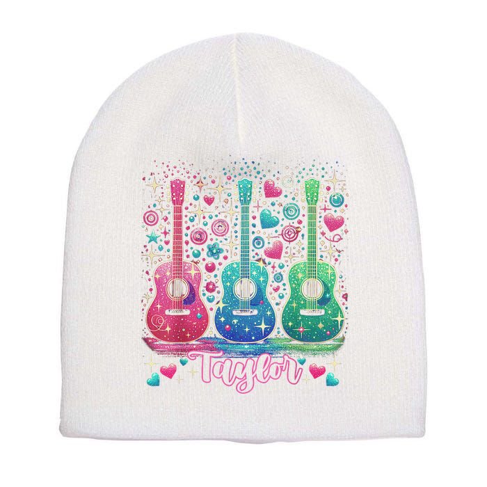 Girl Retro Taylor First Name Personalized Groovy 80'S P.i.n.k. Short Acrylic Beanie