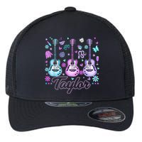 Girl Retro Taylor First Name Personalized Groovy 80'S P.i.n.k. Flexfit Unipanel Trucker Cap