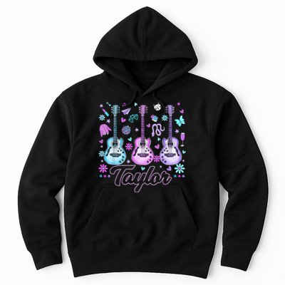 Girl Retro Taylor First Name Personalized Groovy 80'S P.i.n.k. Hoodie