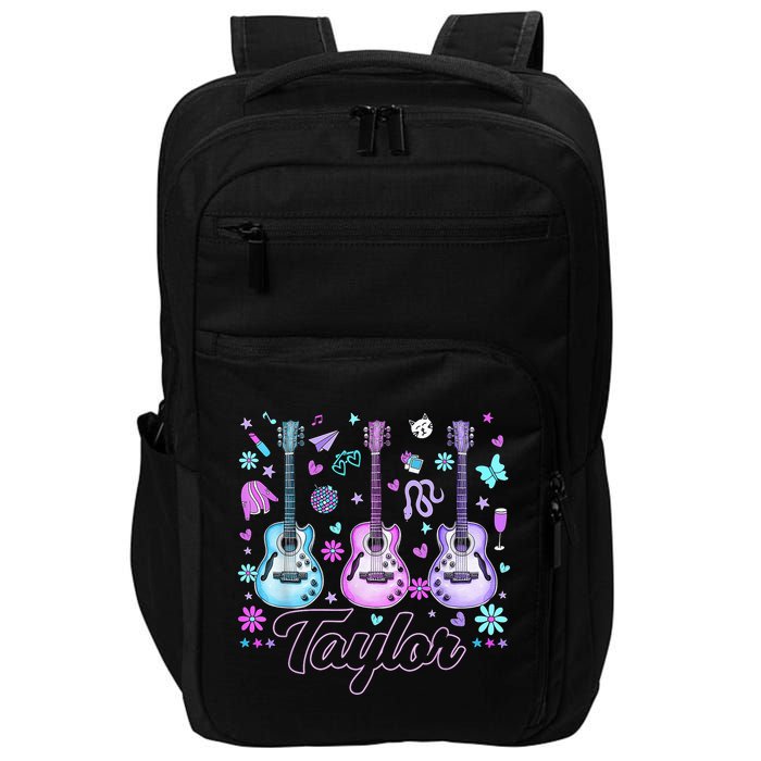 Girl Retro Taylor First Name Personalized Groovy 80'S P.i.n.k. Impact Tech Backpack