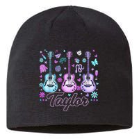 Girl Retro Taylor First Name Personalized Groovy 80'S P.i.n.k. Sustainable Beanie