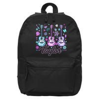 Girl Retro Taylor First Name Personalized Groovy 80'S P.i.n.k. 16 in Basic Backpack