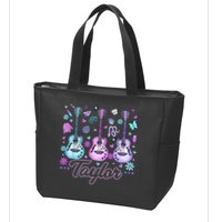 Girl Retro Taylor First Name Personalized Groovy 80'S P.i.n.k. Zip Tote Bag