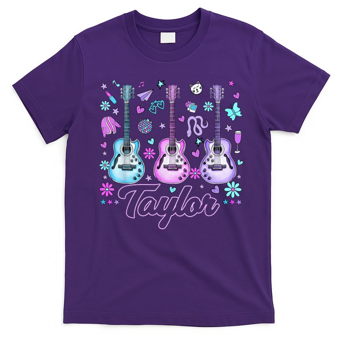 Girl Retro Taylor First Name Personalized Groovy 80'S P.i.n.k. T-Shirt