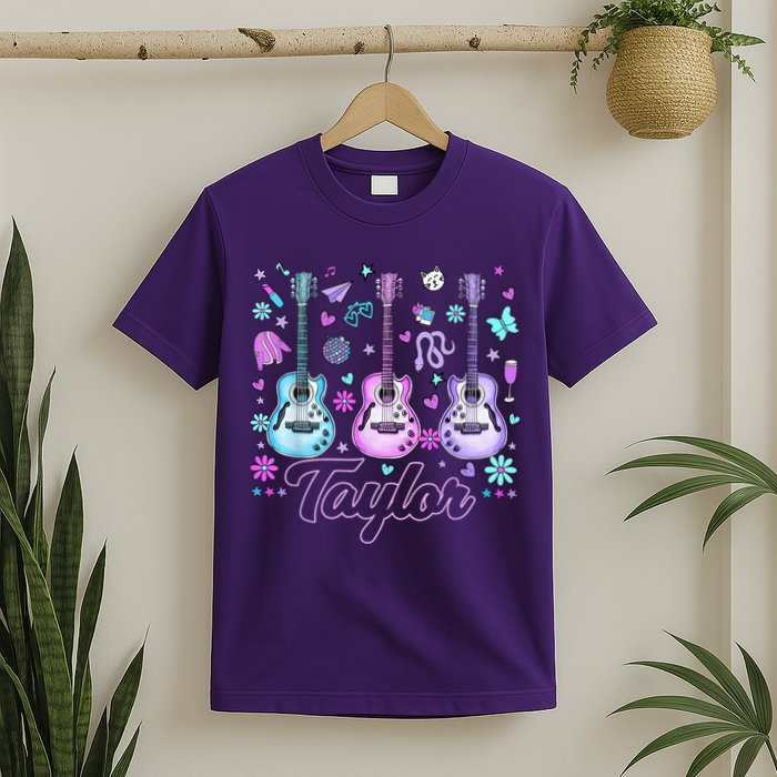 Girl Retro Taylor First Name Personalized Groovy 80'S P.i.n.k. T-Shirt