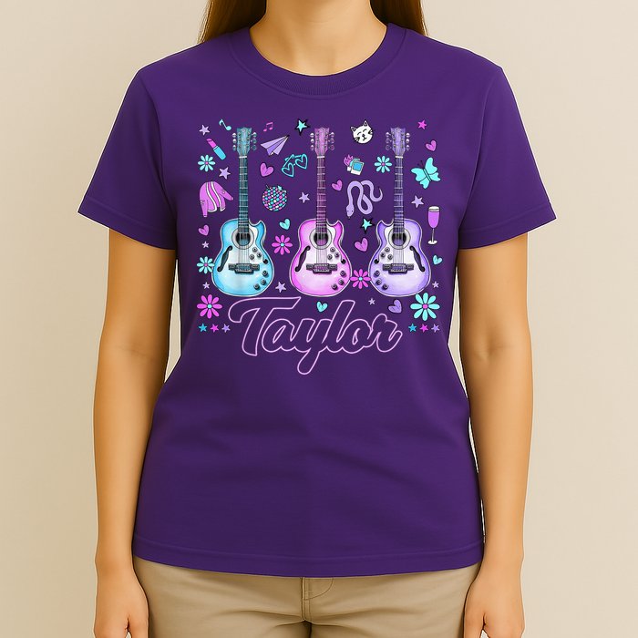 Girl Retro Taylor First Name Personalized Groovy 80'S P.i.n.k. T-Shirt