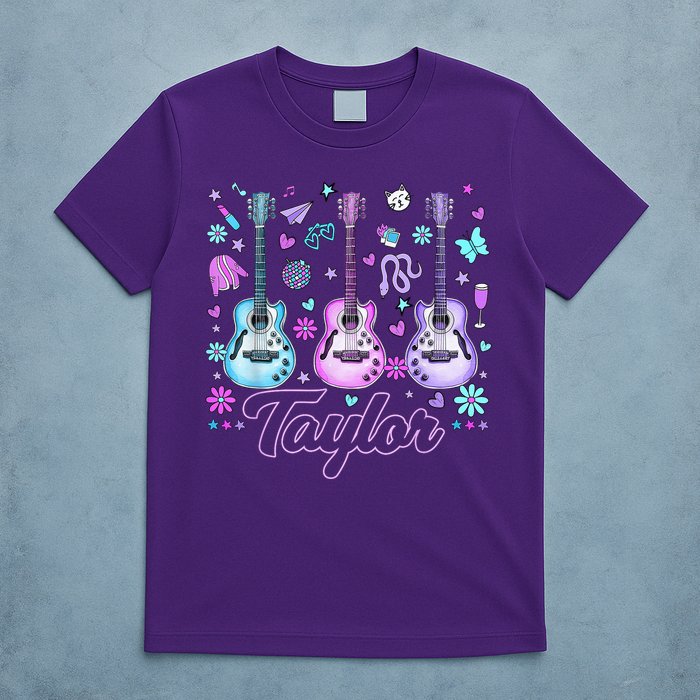 Girl Retro Taylor First Name Personalized Groovy 80'S P.i.n.k. T-Shirt