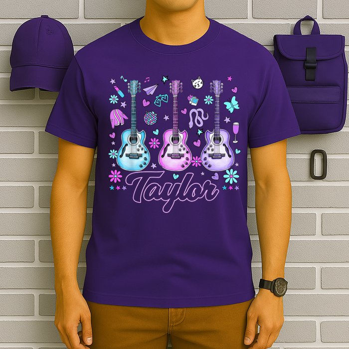 Girl Retro Taylor First Name Personalized Groovy 80'S P.i.n.k. T-Shirt