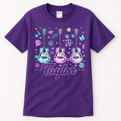 Girl Retro Taylor First Name Personalized Groovy 80'S P.i.n.k. Tall T-Shirt