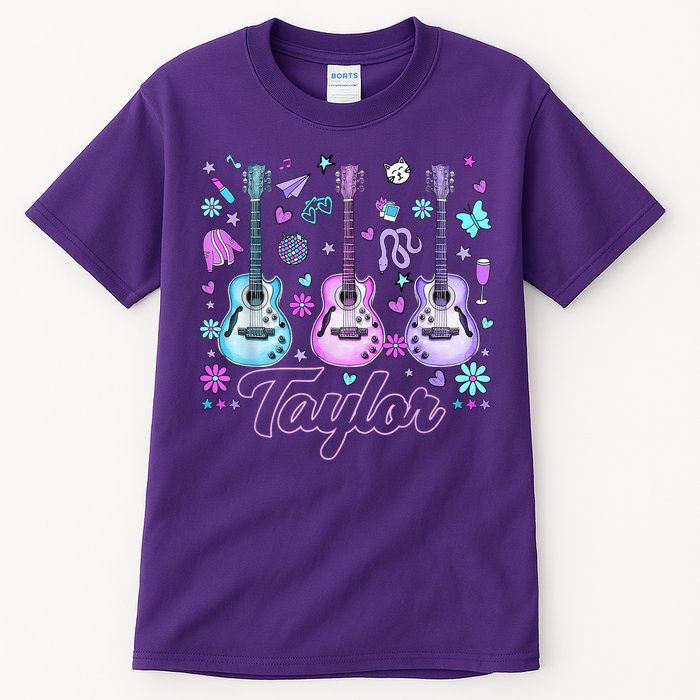 Girl Retro Taylor First Name Personalized Groovy 80'S P.i.n.k. Tall T-Shirt