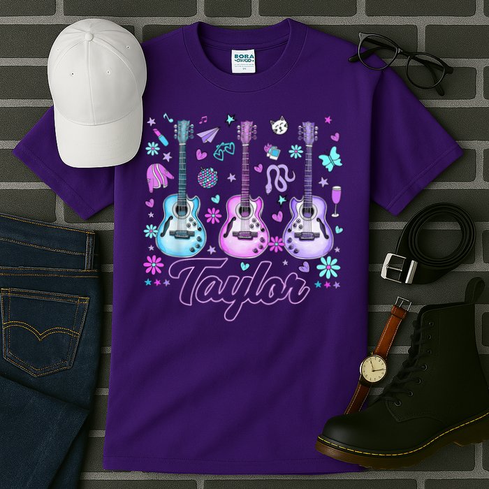 Girl Retro Taylor First Name Personalized Groovy 80'S P.i.n.k. Tall T-Shirt