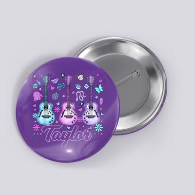 Girl Retro Taylor First Name Personalized Groovy 80'S P.i.n.k. Button