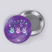 Girl Retro Taylor First Name Personalized Groovy 80'S P.i.n.k. Button