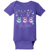 Girl Retro Taylor First Name Personalized Groovy 80'S P.i.n.k. Baby Bodysuit
