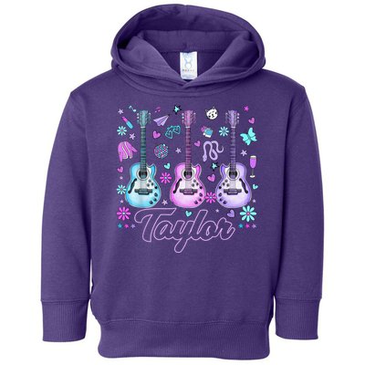 Girl Retro Taylor First Name Personalized Groovy 80'S P.i.n.k. Toddler Hoodie