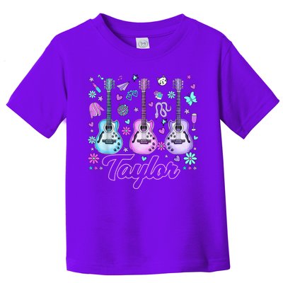 Girl Retro Taylor First Name Personalized Groovy 80'S P.i.n.k. Toddler T-Shirt